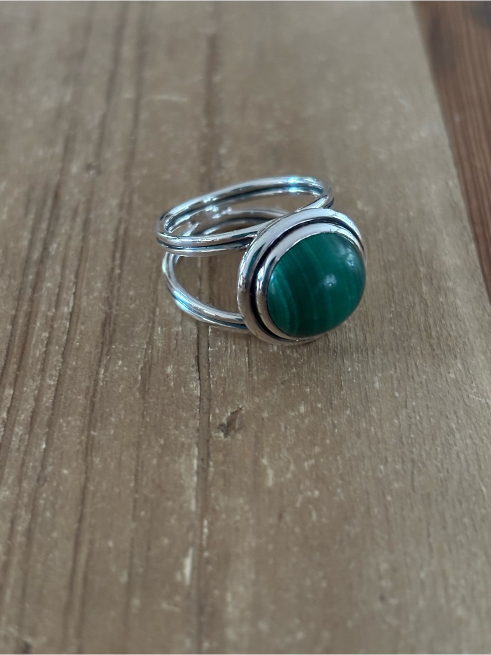 Pamela Love Silver Ring with Green Cabochon